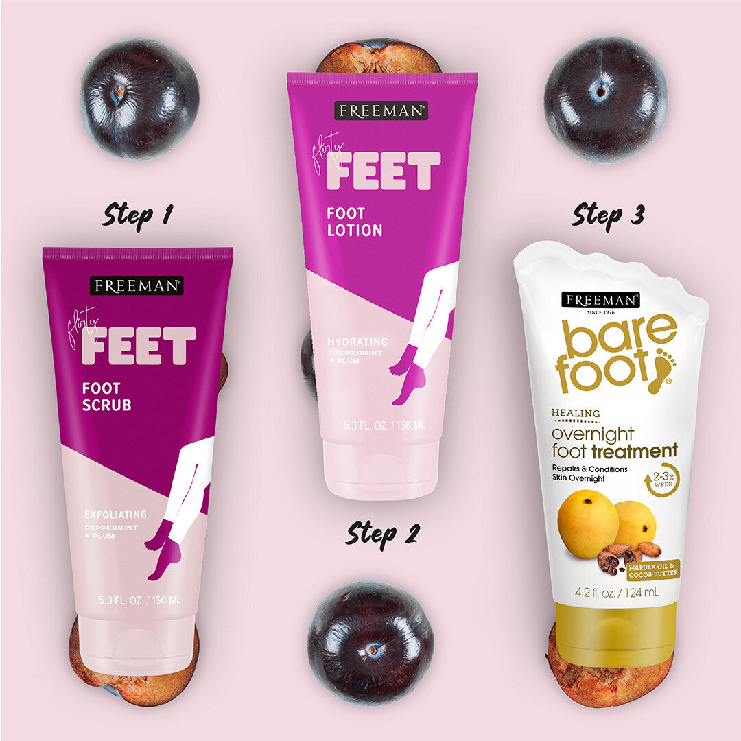 FREEMAN Flirty Feet Hydrating Foot Lotion, Peppermint & Plum 156ml