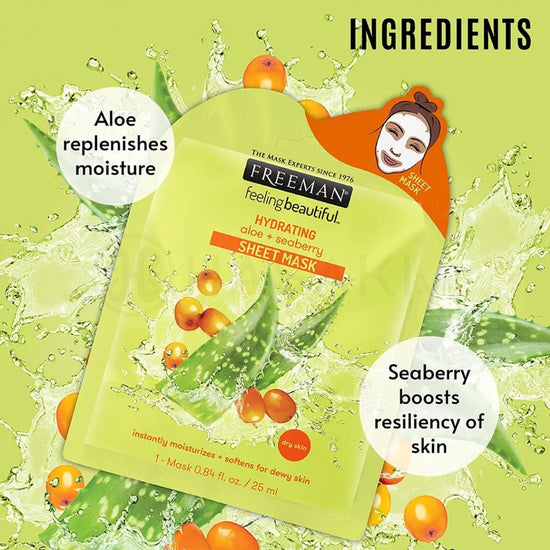 FREEMAN Hydrating Aloe & Seaberry Sheet Mask 25ml