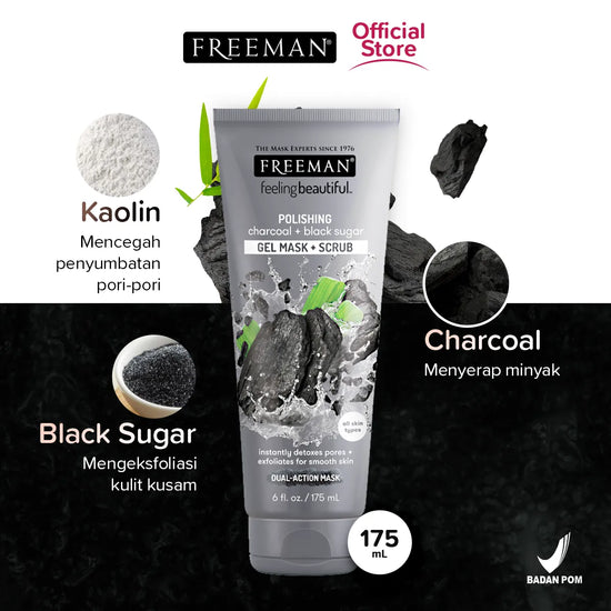 FREEMAN Polishing Charcoal & Black Sugar Gel Mask 175ml