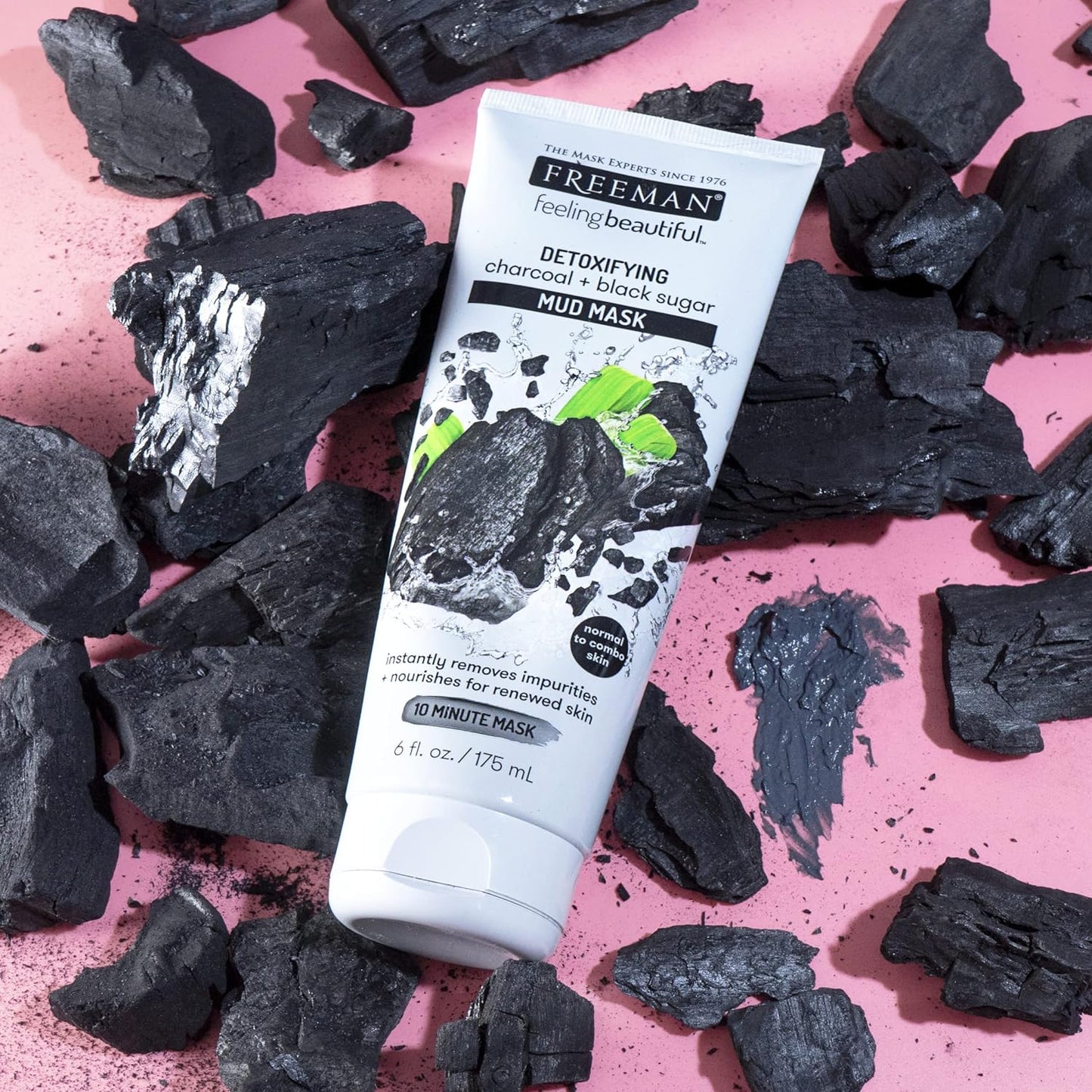 FREEMAN Detoxifying Charcoal + Black Sugar Mud Mask 175ml