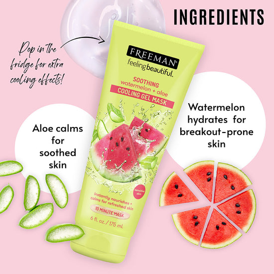 FREEMAN Facial Watermelon + Aloe Cooling Gel Mask 175ml