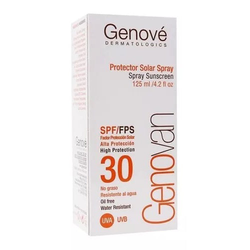 GENOVÉ Genovan Spray SPF30, Protector Solar para Piel Grasa o Acnéica, 125ml