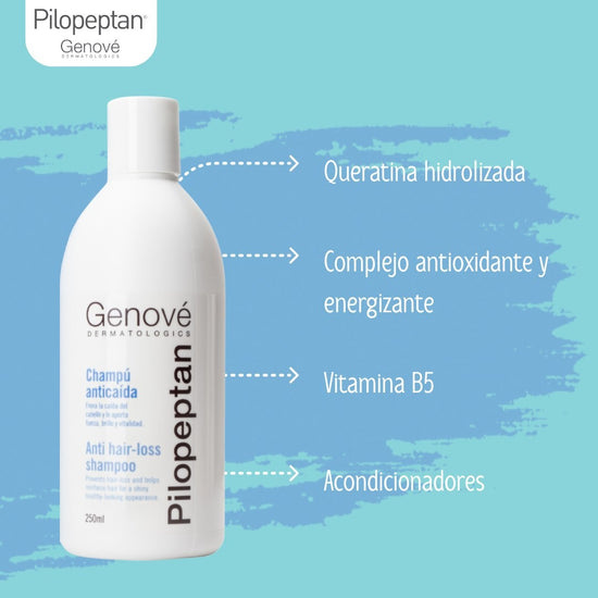 GENOVÉ Pilopeptan Champú Anticaída del Cabello y Estimula Crecimiento, 250ml