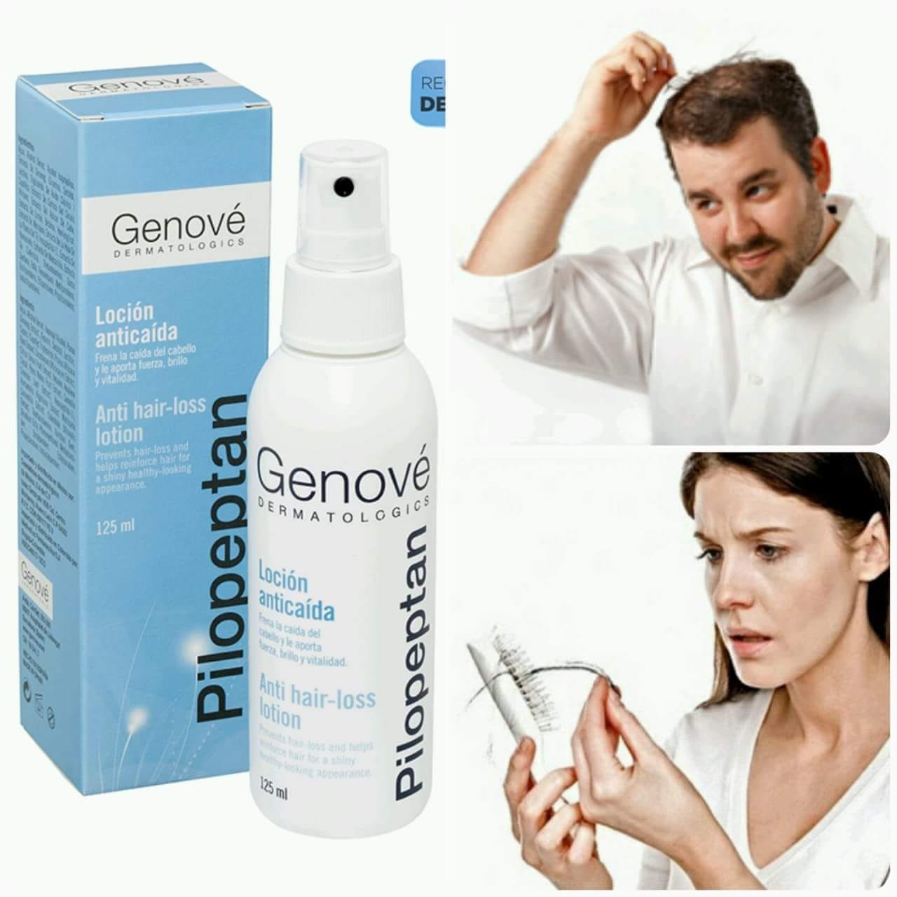 GENOVÉ Pilopeptan Loción Anticaída del Cabello y Estimula Crecimiento, 100ml