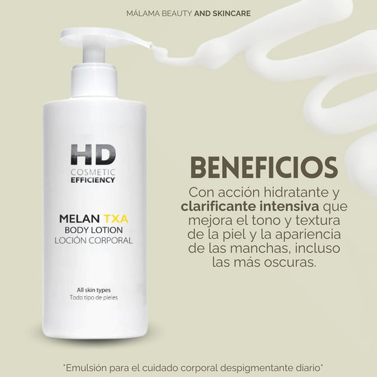 HD Melan TXA Loción Corporal Hidratante Despigmentante, 400ml