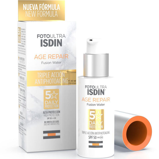 ISDIN FotoUltra AGE REPAIR Fusion Water SPF 50, Triple Acción Antiedad, 50ml