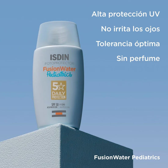 ISDIN Fotoprotector Facial Fusion Water Pediatrico para Niños, SPF50+ 50ml