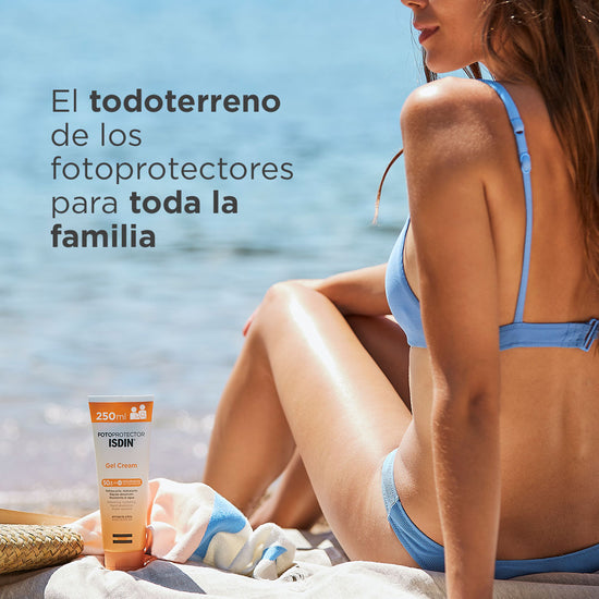 ISDIN Fotoprotector Corporal Gel Cream SPF 50+ para Toda la Familia, 250ml
