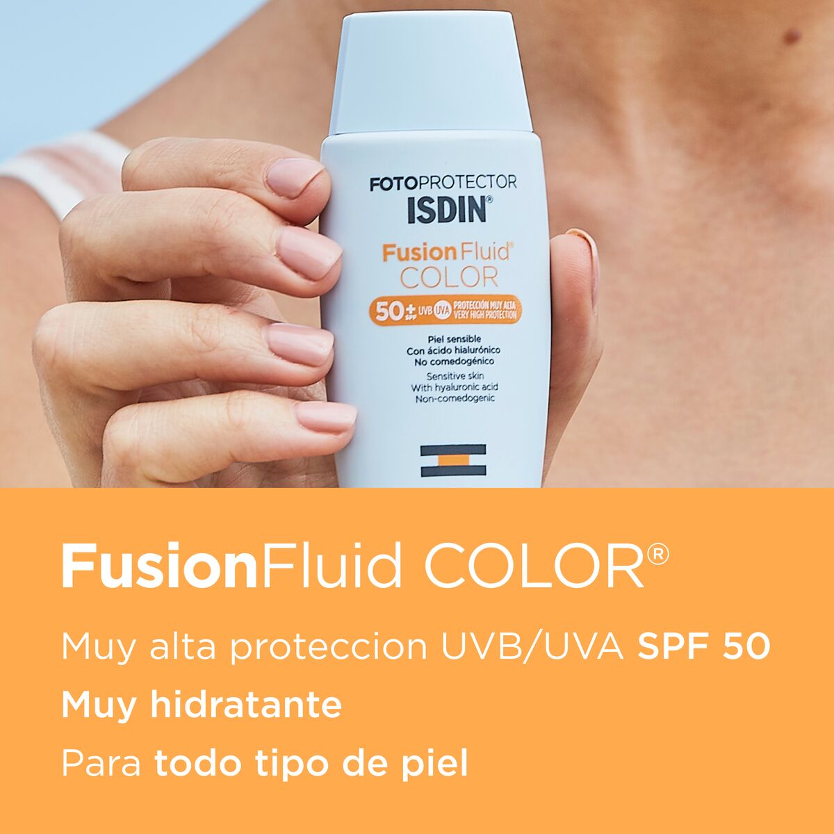 ISDIN Fotoprotector Facial Fusion Fluid COLOR SPF 50+ Matificante Piel Sensible 50ml