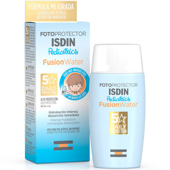 ISDIN Fotoprotector Facial Fusion Water Pediatrico para Niños, SPF50+ 50ml