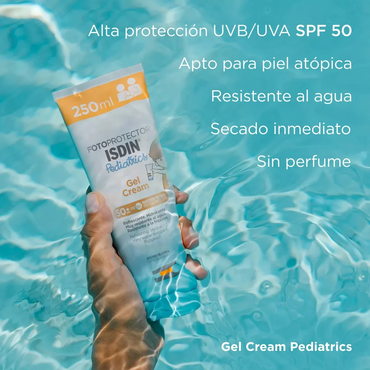 ISDIN Fotoprotector Facial y Corporal Pediatrics Gel Cream  SPF50+, 250ml