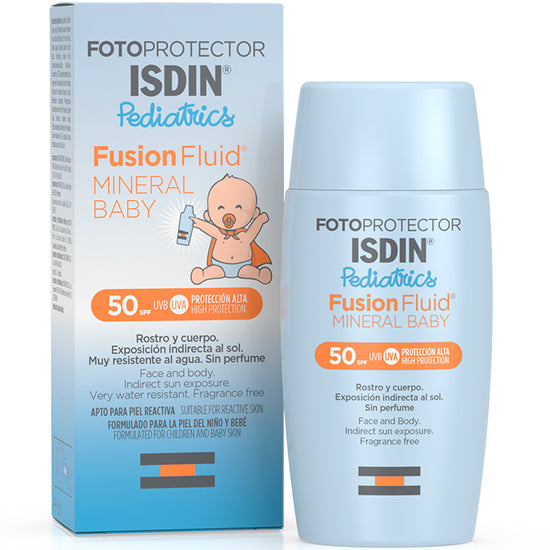 ISDIN Fotoprotector Facial y Corporal Fusion Fluid Mineral Baby Pediatrics SPF 50+, 50ml