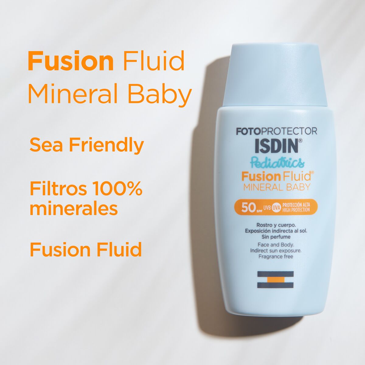 ISDIN Fotoprotector Facial y Corporal Fusion Fluid Mineral Baby Pediatrics SPF 50+, 50ml