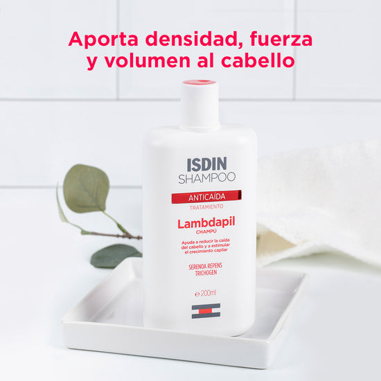 ISDIN Lambdapil Anticaída Champú, Previene y Reduce la Caída del Cabello, 200ml