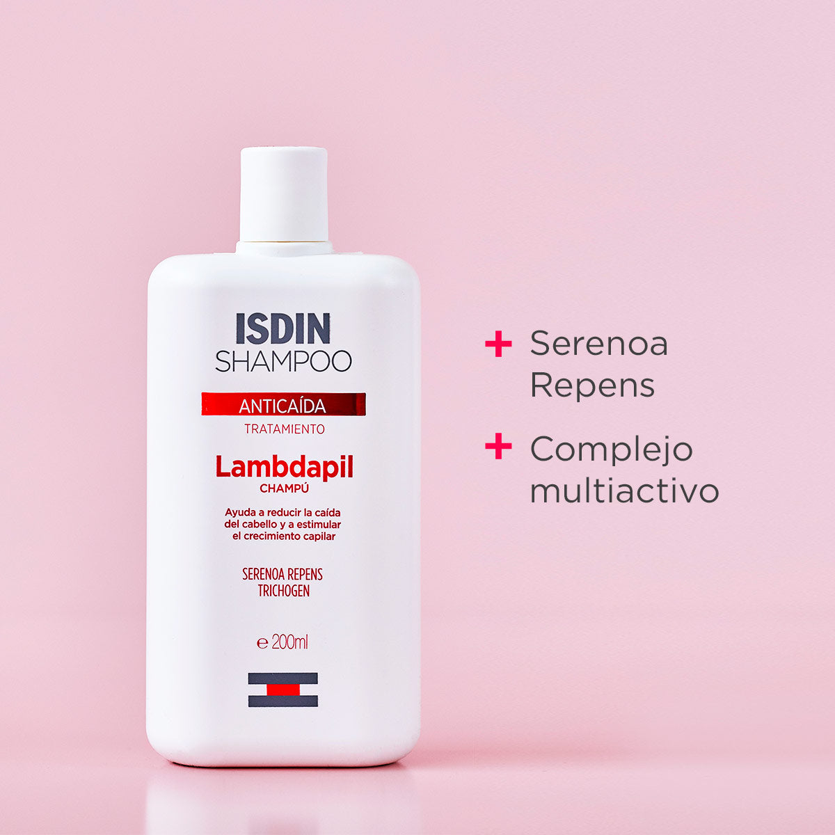 ISDIN Lambdapil Anticaída Champú, Previene y Reduce la Caída del Cabello, 200ml