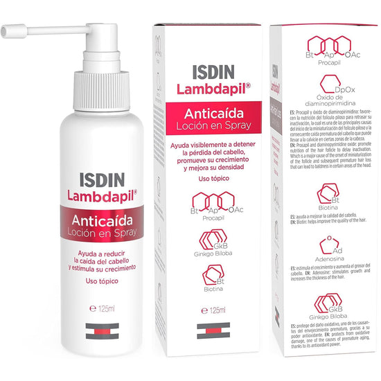 ISDIN Lambdapil Anticaida Loción en Spray, Reduce la Caída del Cabello, 125ml