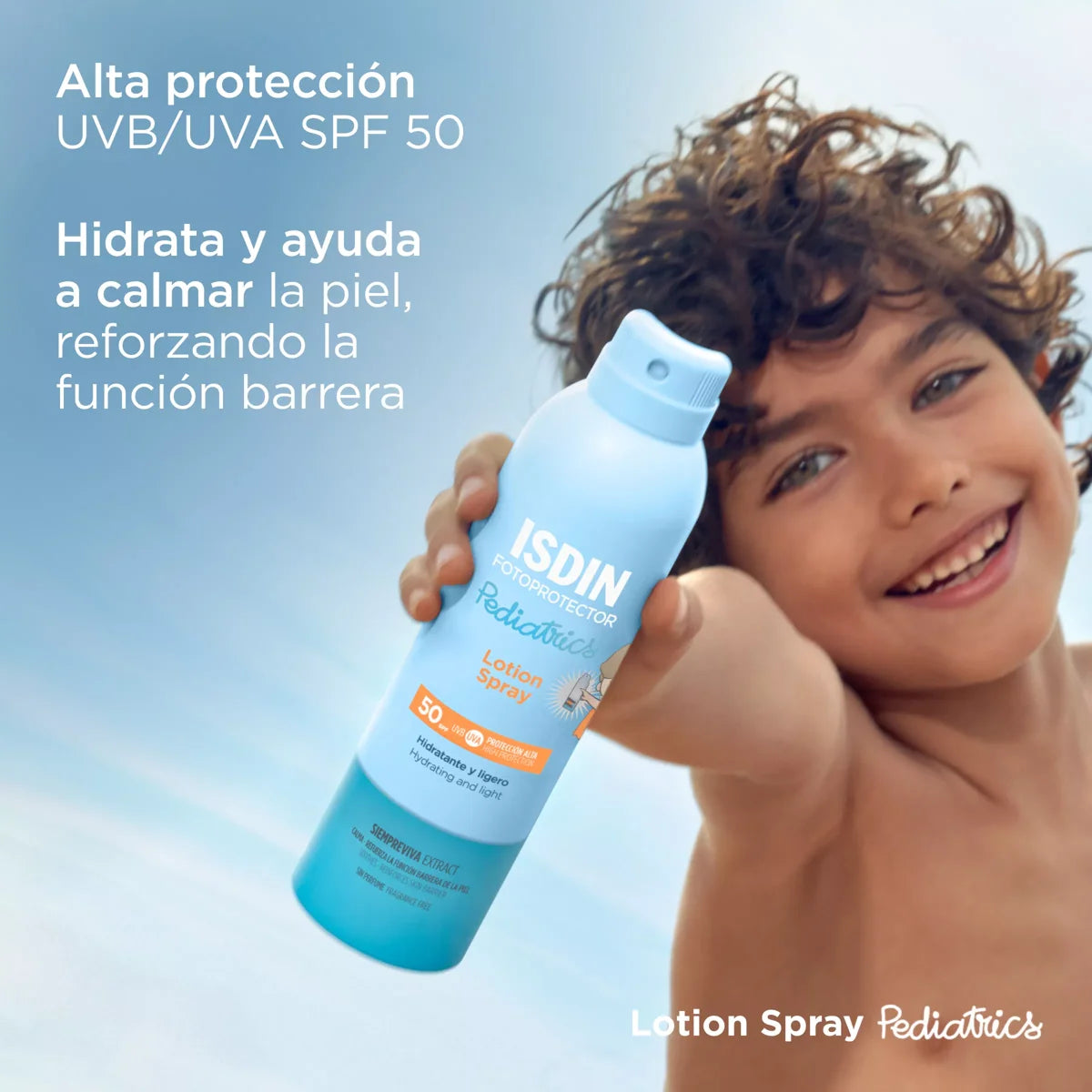 ISDIN Fotoprotector Corporal Lotion Spray Pediatrics SPF 50 para Niños, 250ml