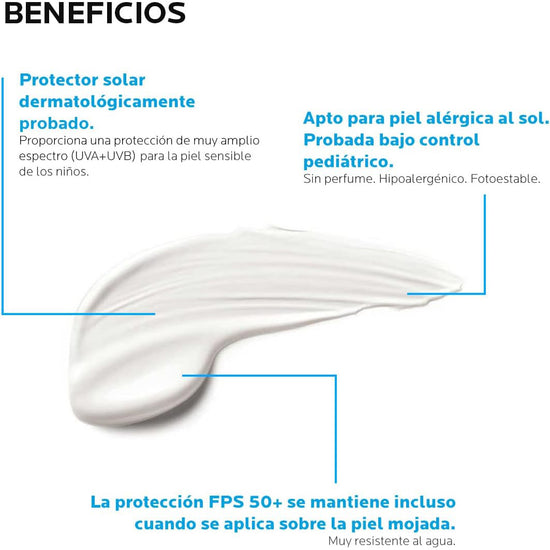 LA ROCHE POSAY Anthelios Dermo-Pediatrics Gel-Crema Wet Skin FPS 50+, 250ml