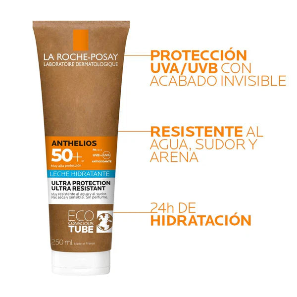 LA ROCHE POSAY Anthelios Protector Solar FPS50+ Leche Hidratante, 250ml