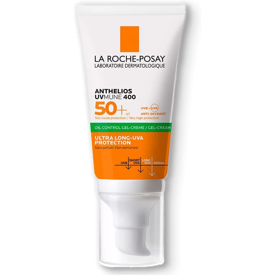 LA ROCHE POSAY Anthelios Toque Seco Gel-Crema Sin Color FPS50+, Anti Brillo, 50ml