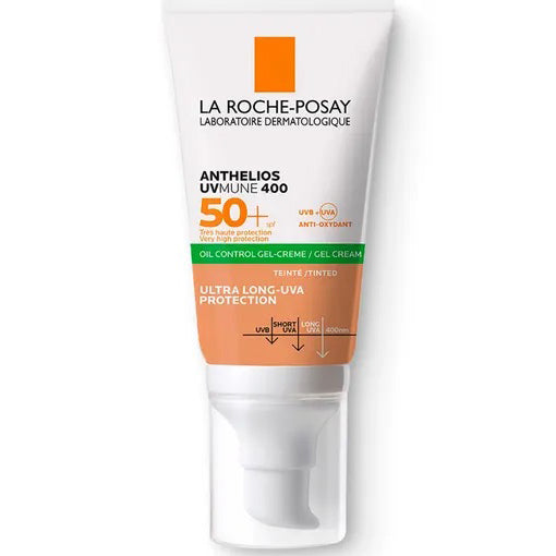 LA ROCHE POSAY Anthelios Toque Seco Gel-Crema Con Color FPS50+, Anti Brillo, 50ml