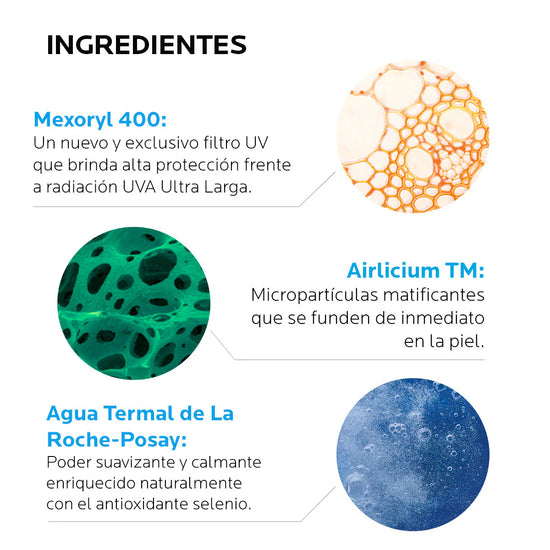 LA ROCHE POSAY Anthelios Toque Seco Gel-Crema Con Color FPS50+, Anti Brillo, 50ml