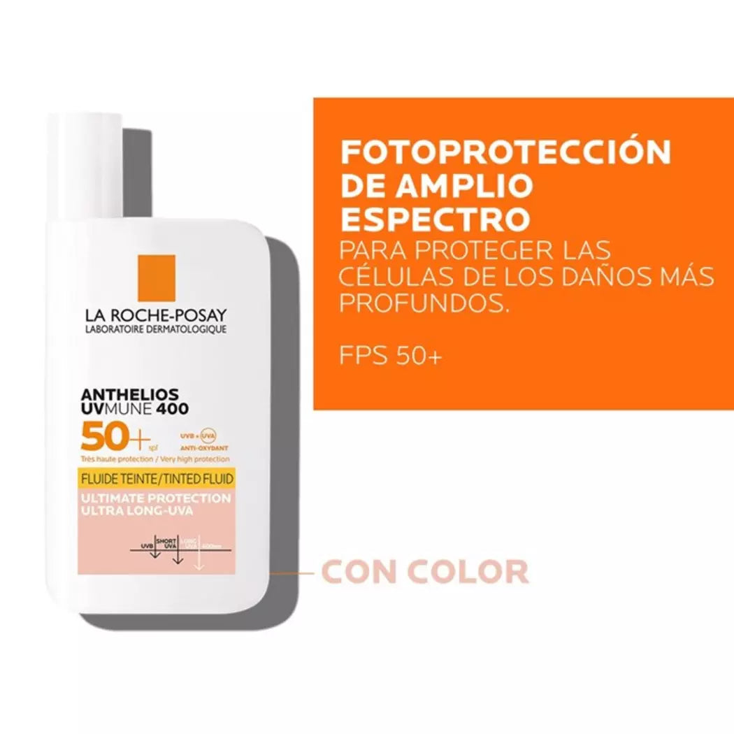 LA ROCHE POSAY Protector Solar Anthelios UVMUNE 400 FPS50+ Fluido con Color 50ml