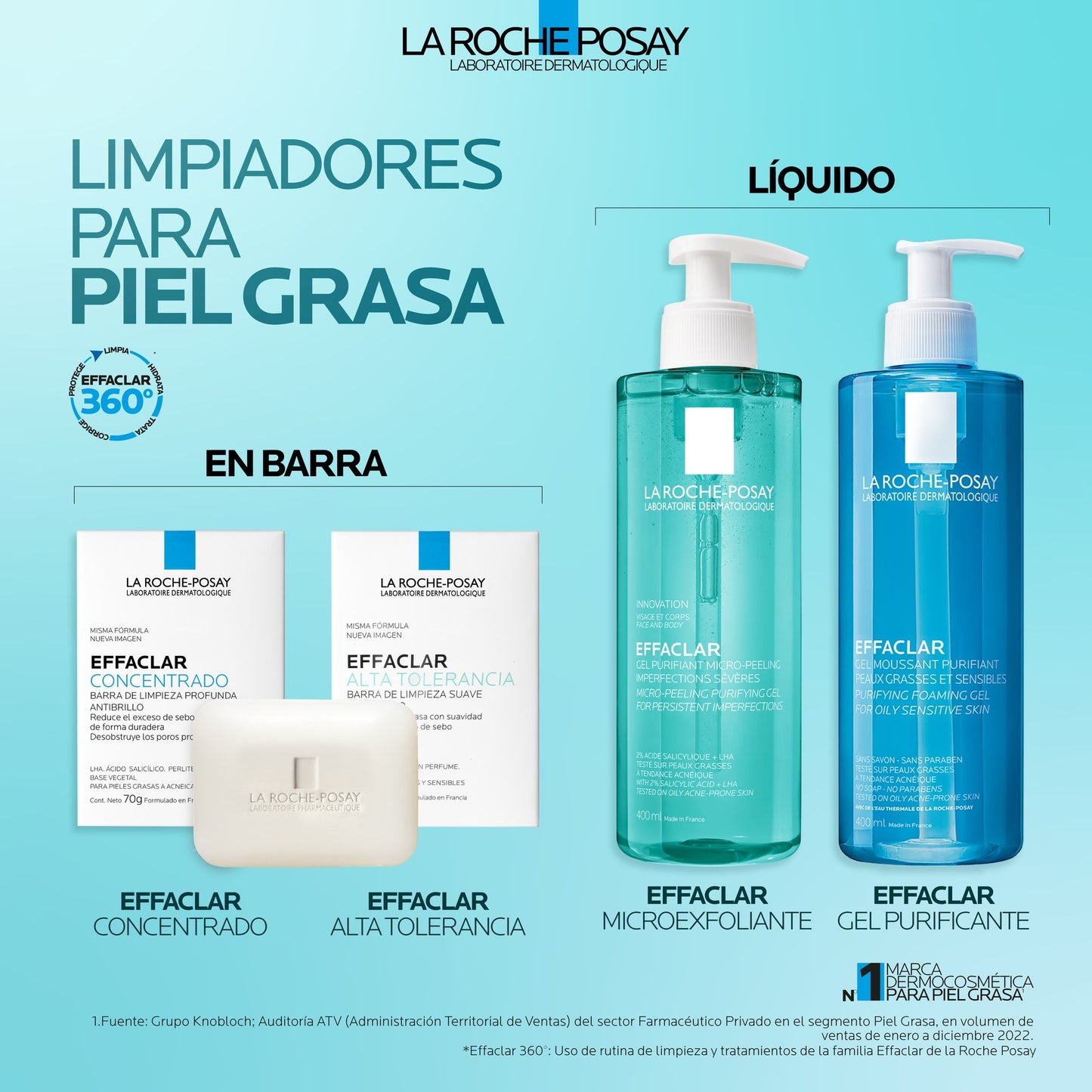 LA ROCHE POSAY Effaclar Alta Tolerancia Barra de Limpieza Facial Antibrillo 70gr