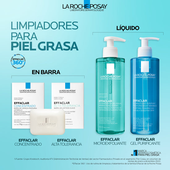 LA ROCHE POSAY Effaclar Alta Tolerancia Barra de Limpieza Facial Antibrillo 70gr