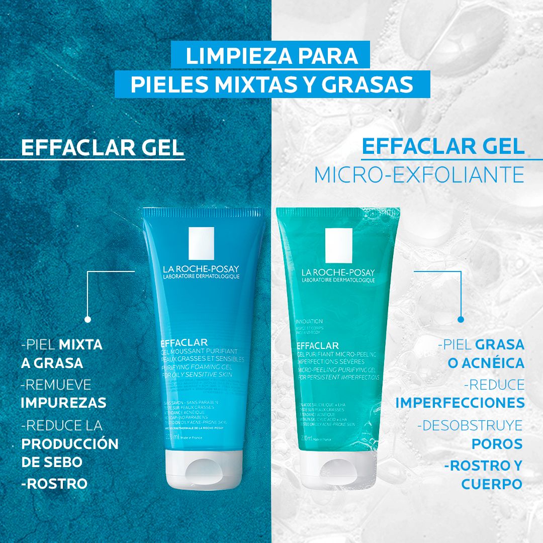 LA ROCHE POSAY Effaclar Gel Espumoso Purificante, Limpiador Facial, 200ml