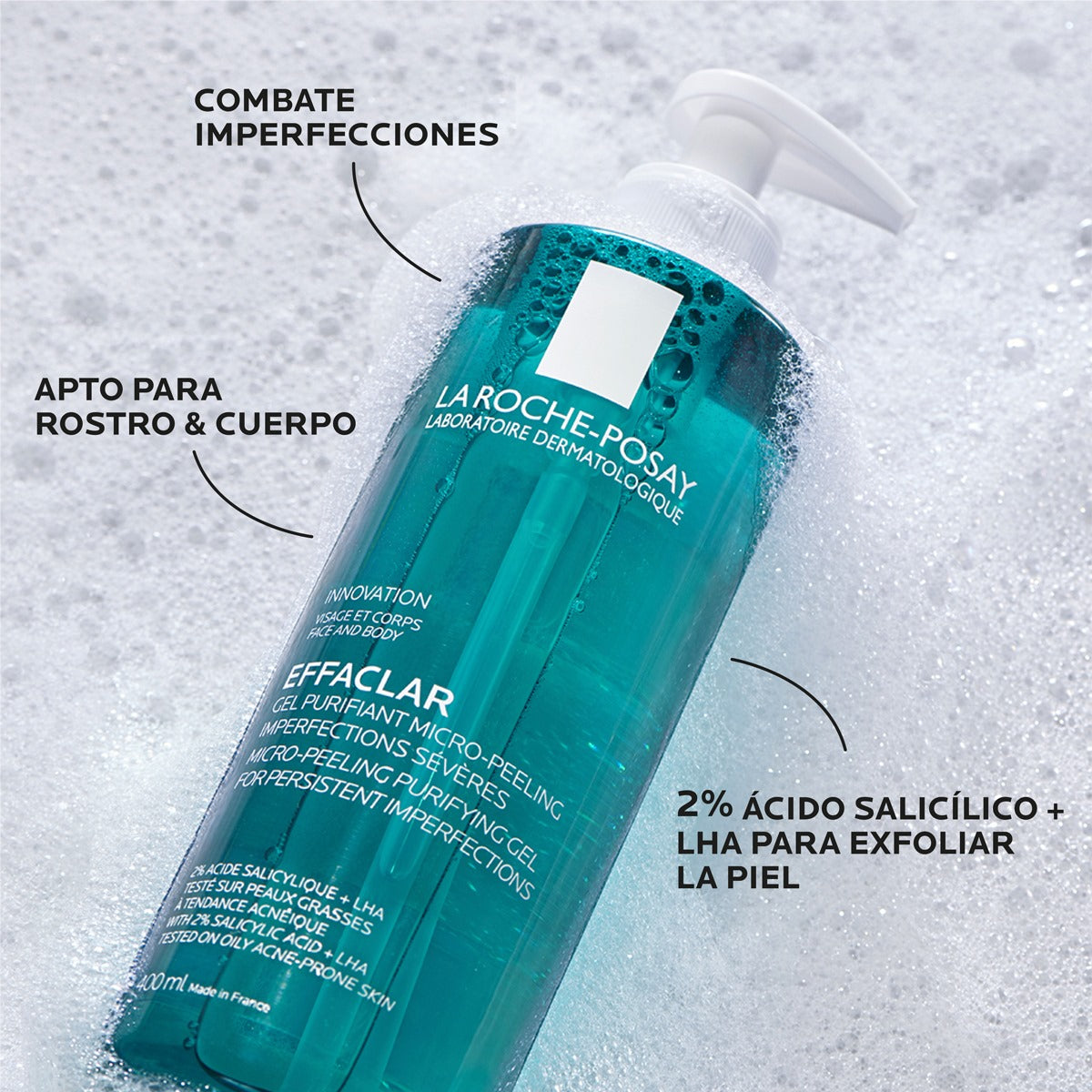 LA ROCHE POSAY Effaclar Gel Micro-Exfoliante Limpiador Purificante Facial y Corporal