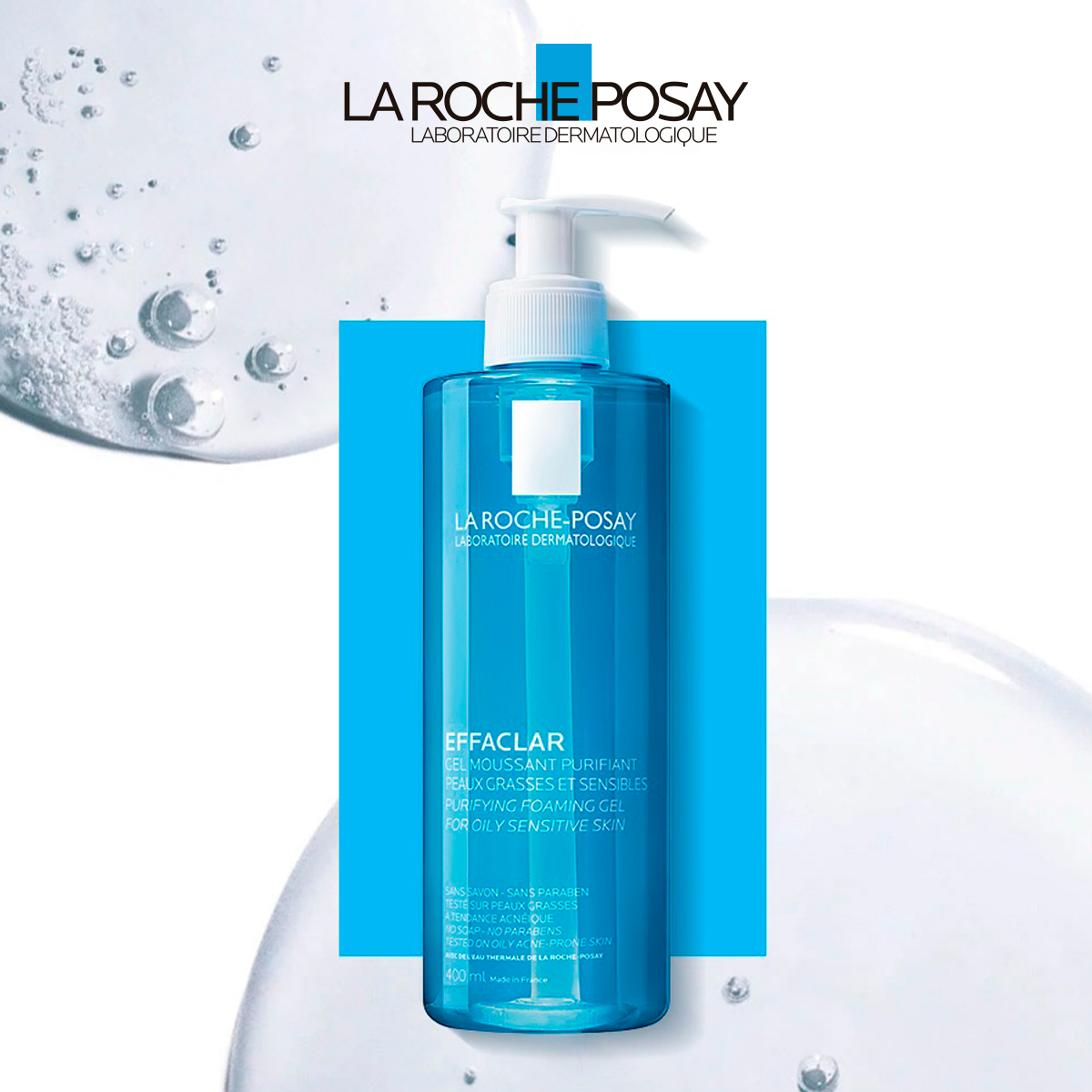 LA ROCHE POSAY Effaclar Gel Espumoso Purificante, Limpiador Facial, 400ml