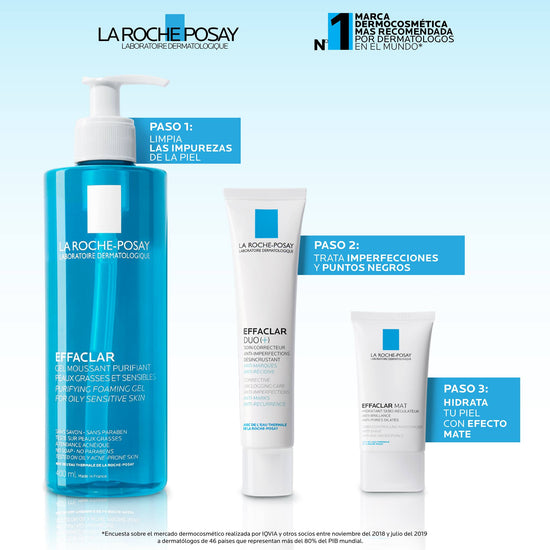 LA ROCHE POSAY Effaclar Gel Espumoso Purificante, Limpiador Facial, 400ml