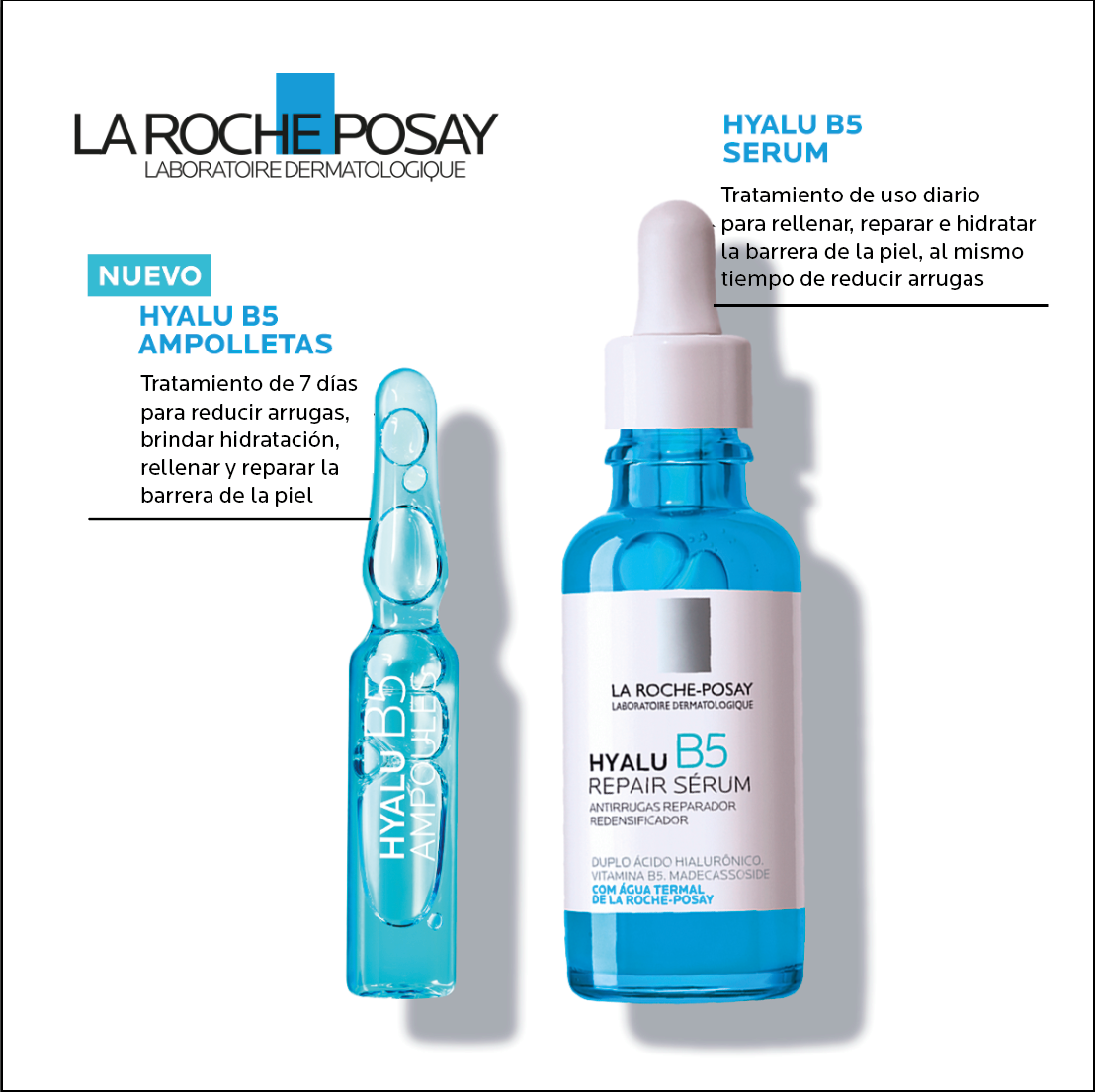 LA ROCHE POSAY Hyalu B5 Serum Facial Anti-Arrugas Reparador y Rellenador, 30ml