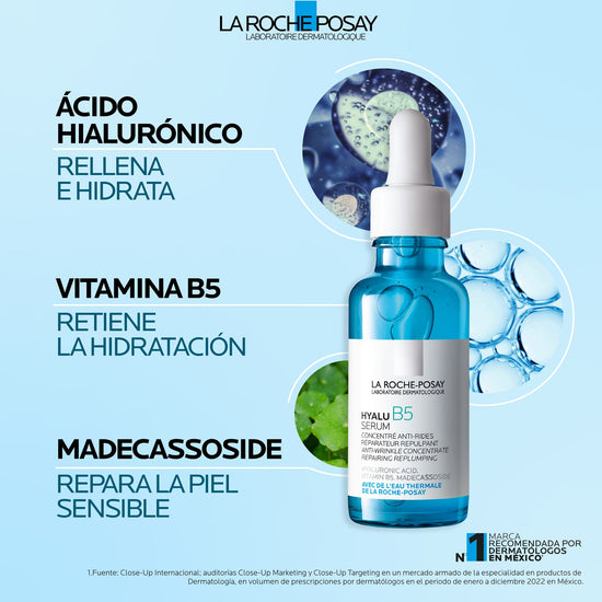 LA ROCHE POSAY Hyalu B5 Serum Facial Anti-Arrugas Reparador y Rellenador, 30ml