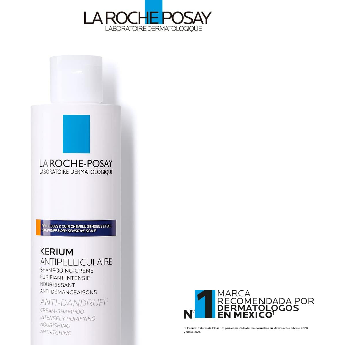 LA ROCHE POSAY Kerium Shampoo Anti-caspa Cuero Cabelludo Reseco, 200ml