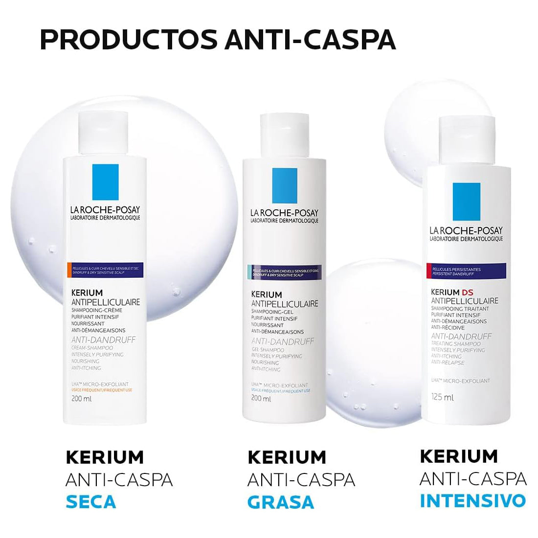 LA ROCHE POSAY Kerium Shampoo Anti-caspa Cuero Cabelludo Graso, 200ml