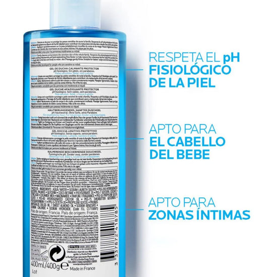 LA ROCHE POSAY Lipikar Gel Lavant Gel Suave de Ducha Alivia Nutre y Protege, 400ml