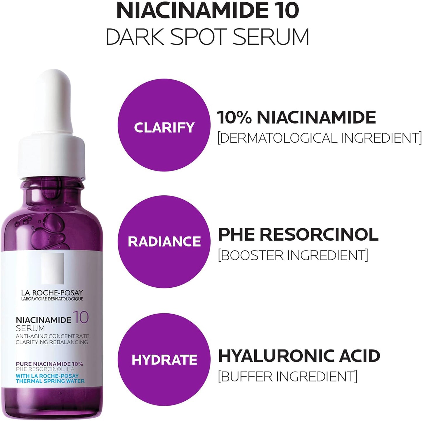 LA ROCHE POSAY Pure Niacinamide 10 Serum Facial Despigmentante, 30ml