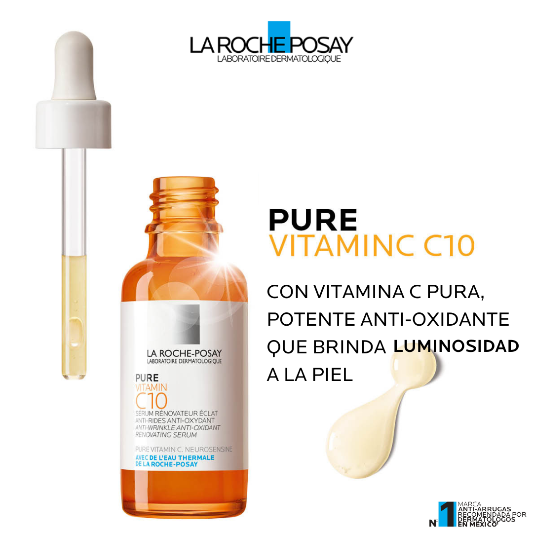 LA ROCHE POSAY Pure Vitamin C10 Serum Facial Anti-Arrugas y Antioxidante