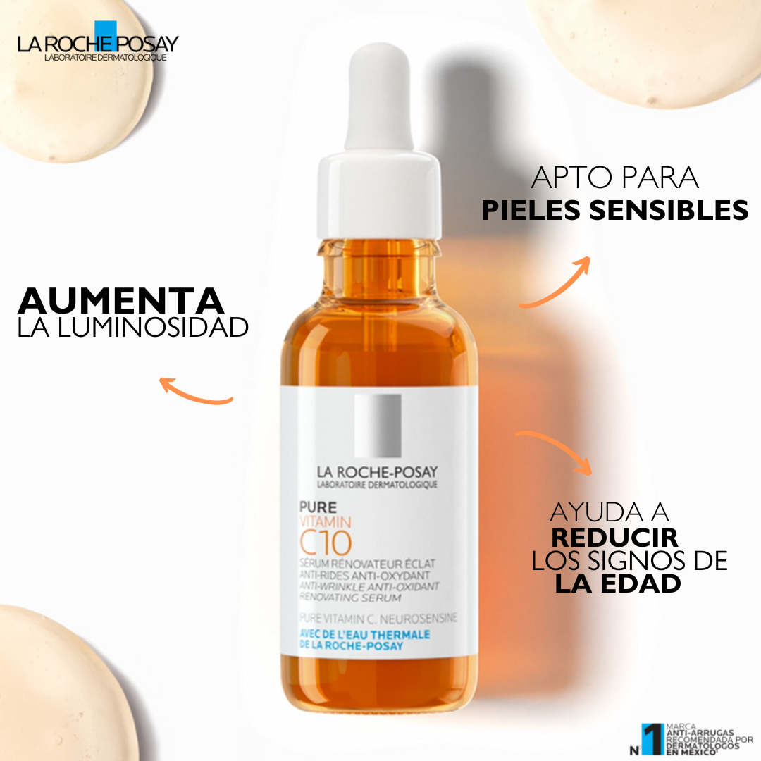 LA ROCHE POSAY Pure Vitamin C10 Serum Facial Anti-Arrugas y Antioxidante