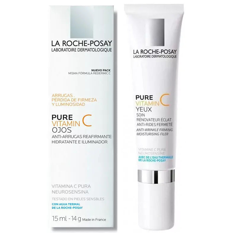 LA ROCHE POSAY Pure Vitamin C Ojos, Contorno de Ojos Anti-Arrugas, 15ml