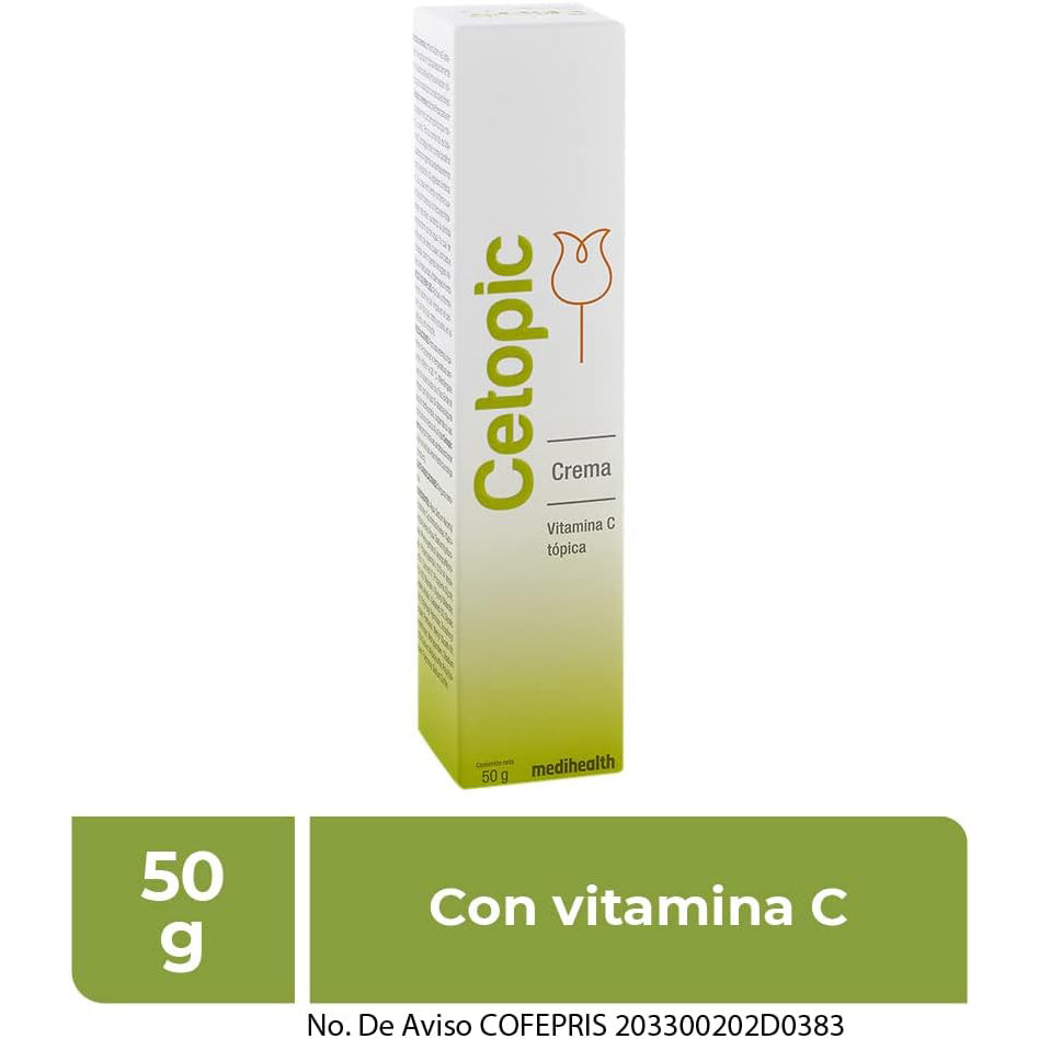 MEDIHEALTH Cetopic Crema Anti-Edad con Vitamina C, Despigmentante, 50g