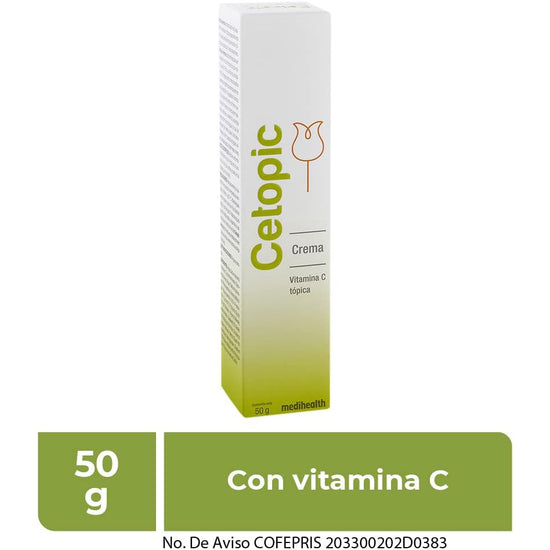 MEDIHEALTH Cetopic Crema Anti-Edad con Vitamina C, Despigmentante, 50g