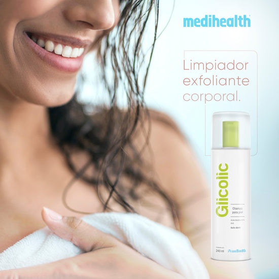 MEDIHEALTH Glicolic Champú para la Piel, Baño Diario, Suavidad y Tersura Natural