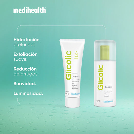 MEDIHEALTH Glicolic Loción, Ácido Glicólico 10% Anti-Edad, Exfoliante, 60ml