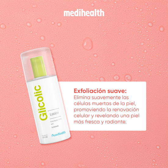 MEDIHEALTH Glicolic Loción, Ácido Glicólico 10% Anti-Edad, Exfoliante, 60ml