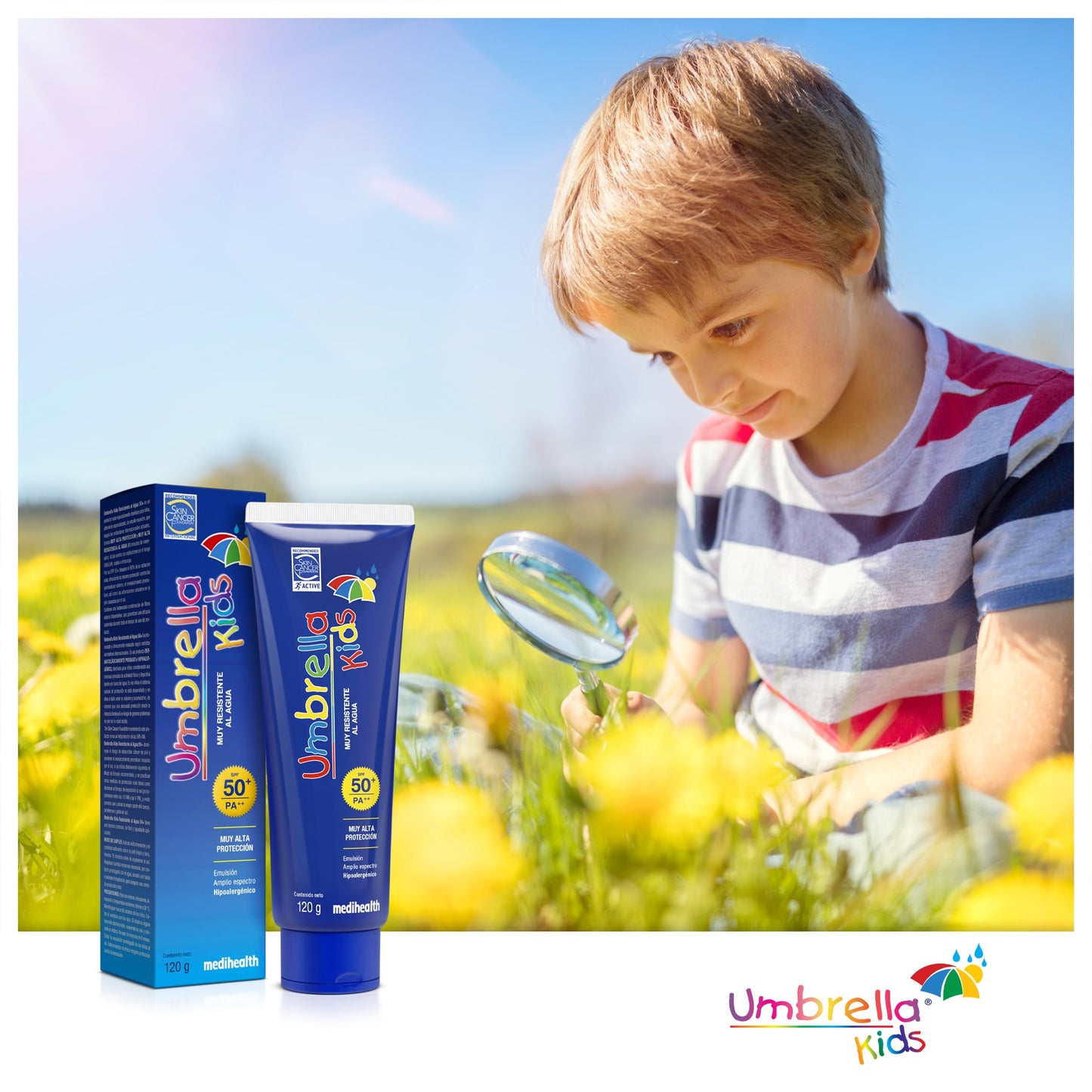 MEDIHEALTH Umbrella Kids Protector Solar Corporal y Facial Muy Resistente SPF50+