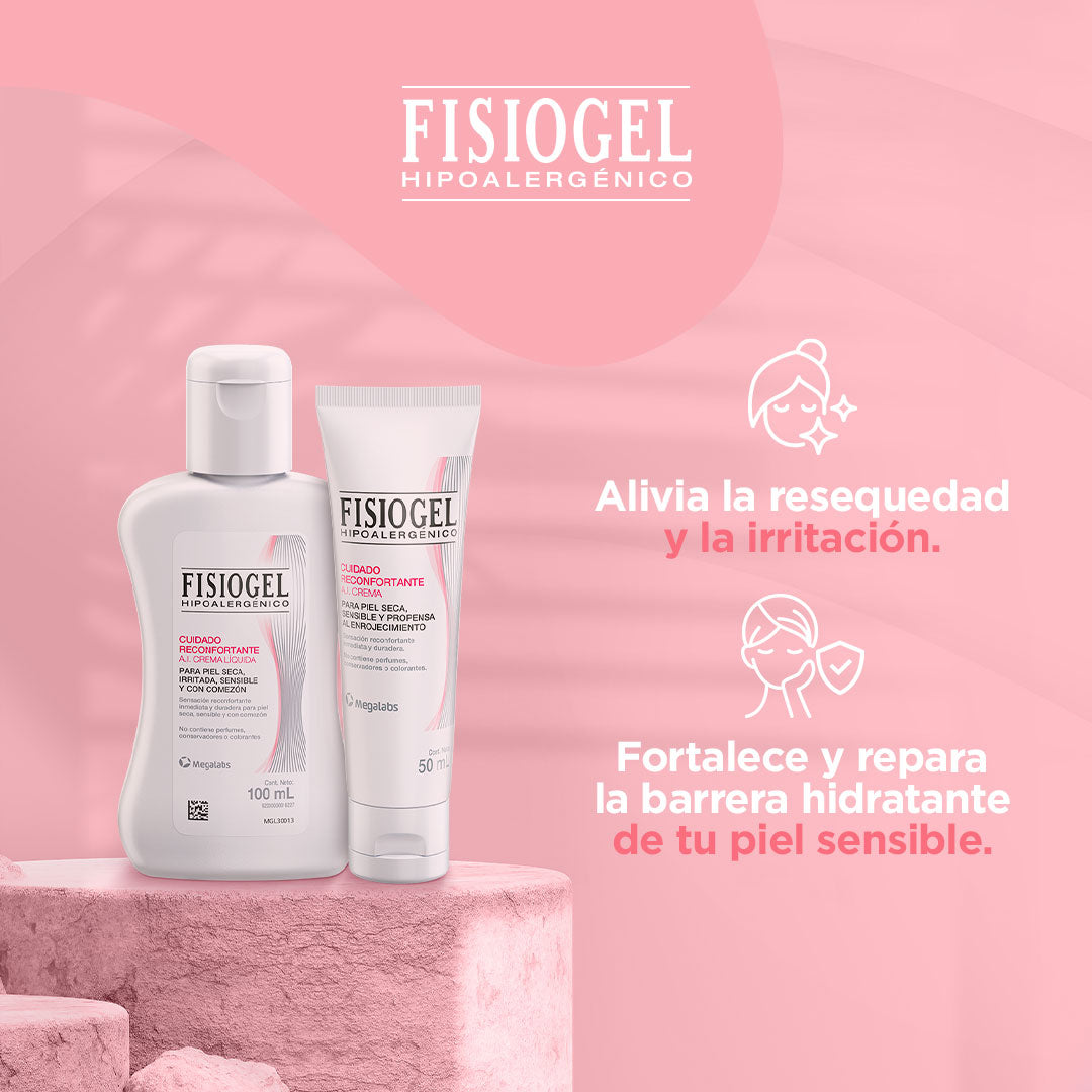 MEGALABS Fisio Gel A.I. Crema Liquida, para Piel Seca Irritada con Comezón