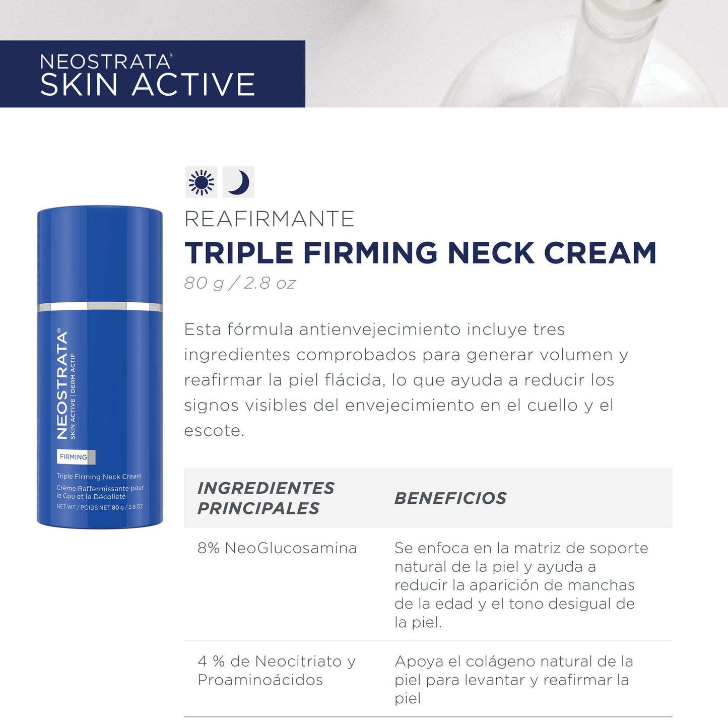 NEOSTRATA Skin Active Crema Reafirmante Triple Acción Cuello y Escote 80g